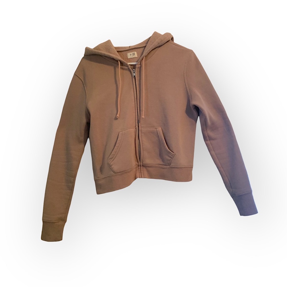 Me to We beige cropped zip-up